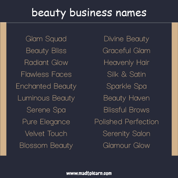 Best Beauty Business Names Ideas