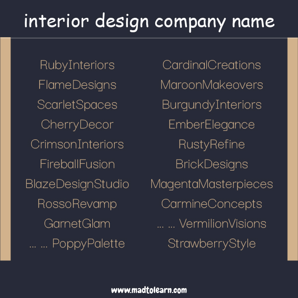 Best Interior Design Company Name Ideas