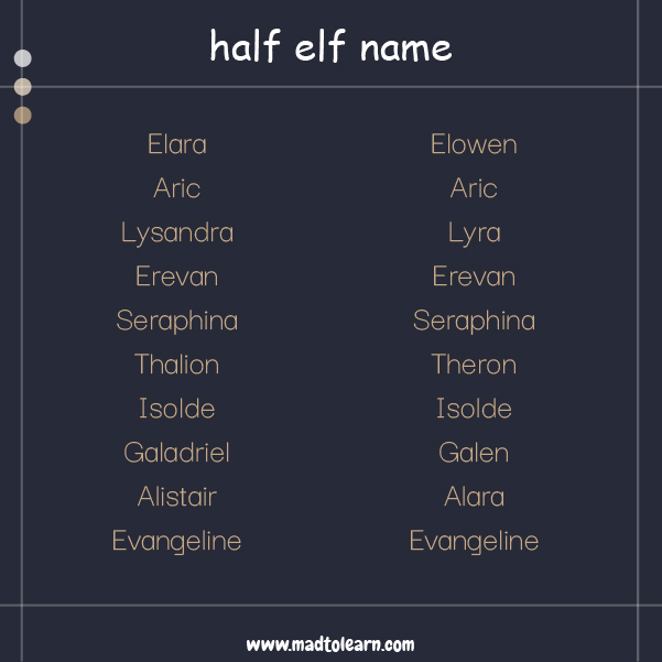Female Half Elf Names