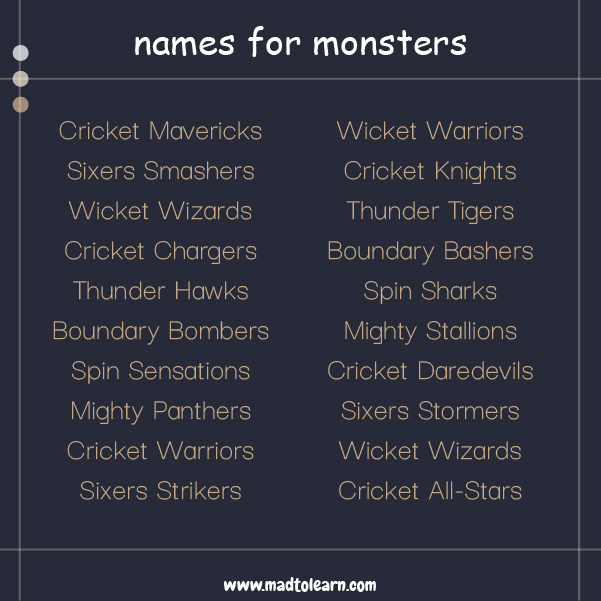 Female Names for Monsters