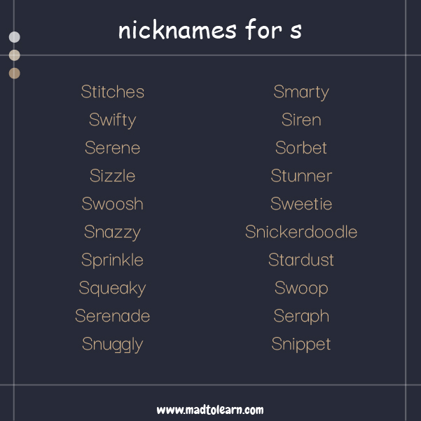 Female Nicknames for S