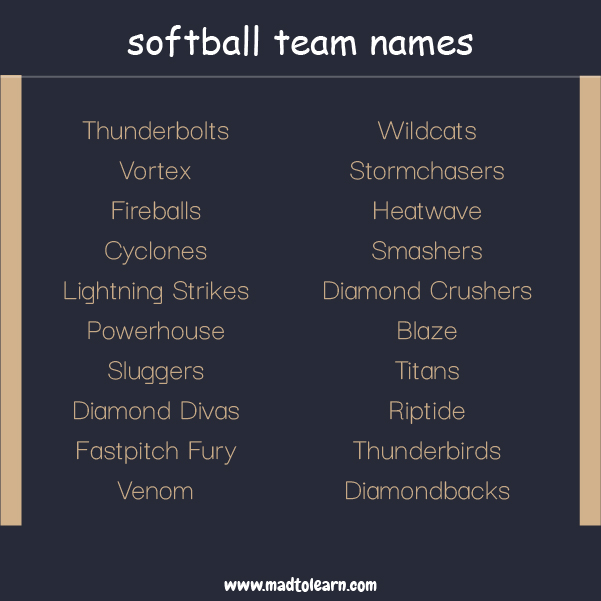 Female Softball Team Names