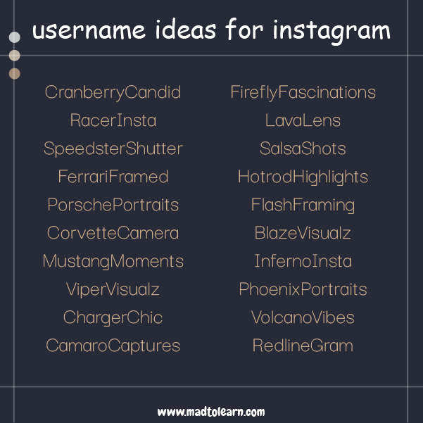 Female Username Ideas for Instagram