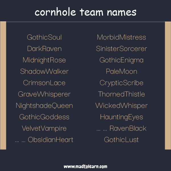 Male Cornhole Team Names