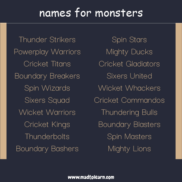 Male Names for Monsters