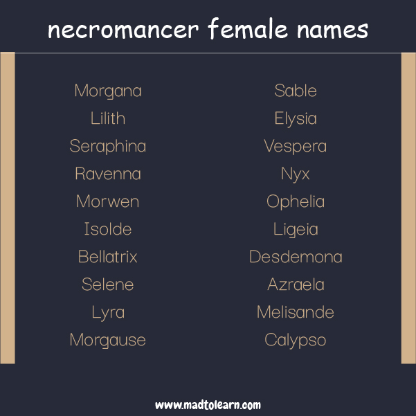 Male Necromancer Female Names
