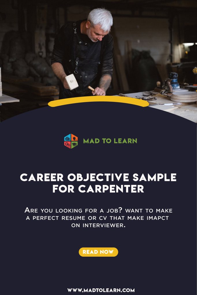 Creative Carpenter Objective Resume