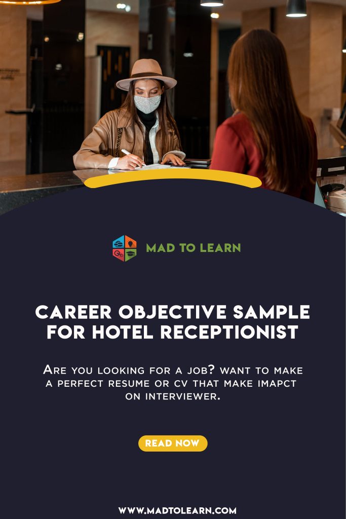 Catchy Resume Objective for Hotel Front Desk