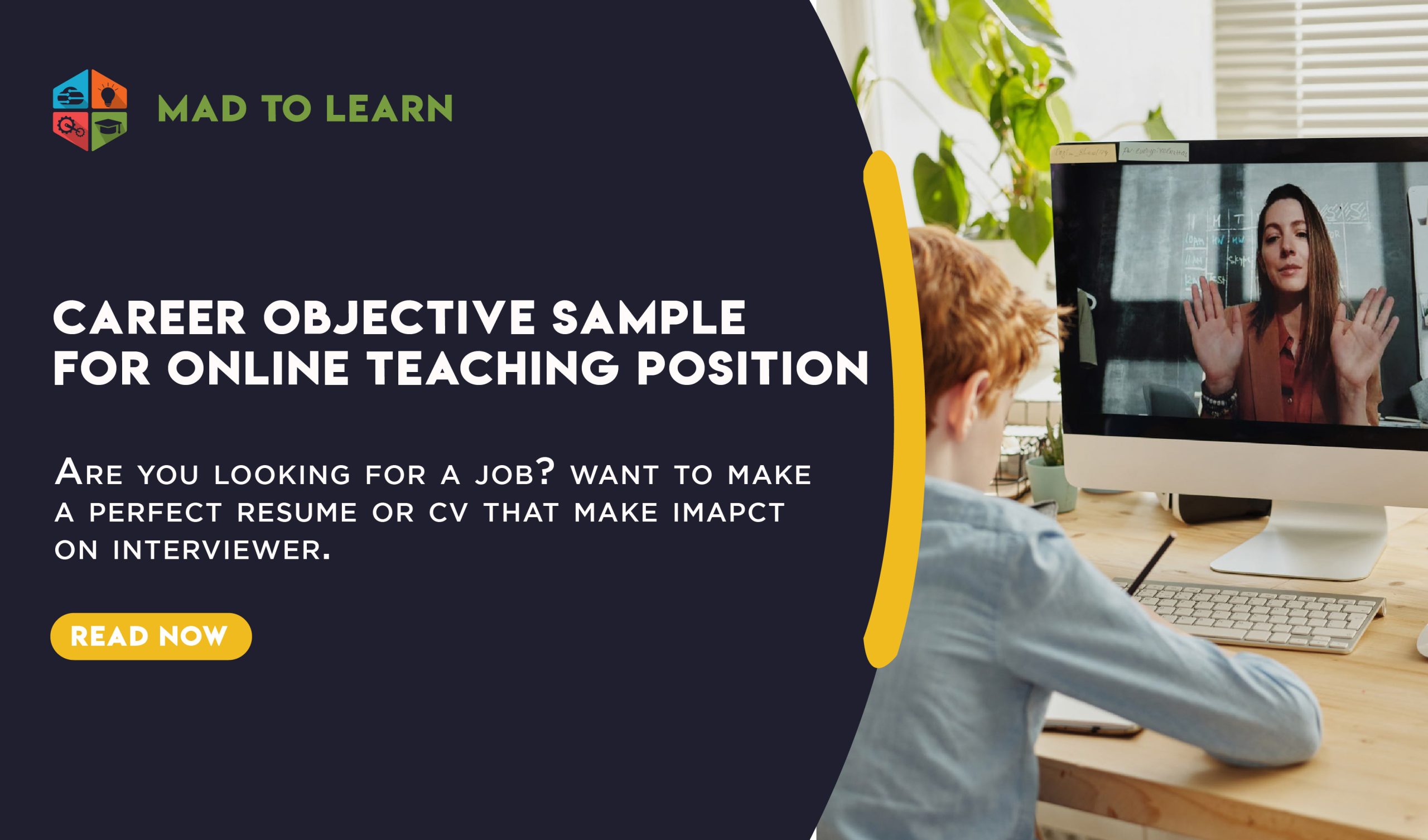 Catchy Resume Objective for Online Teaching Position ideas