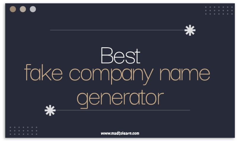 Fake Company Name Generator